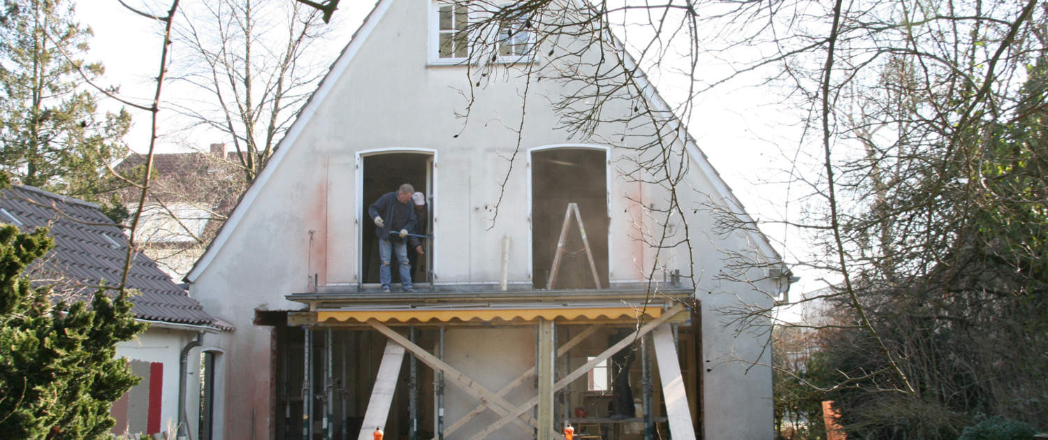 Bauarbeiten am Haus