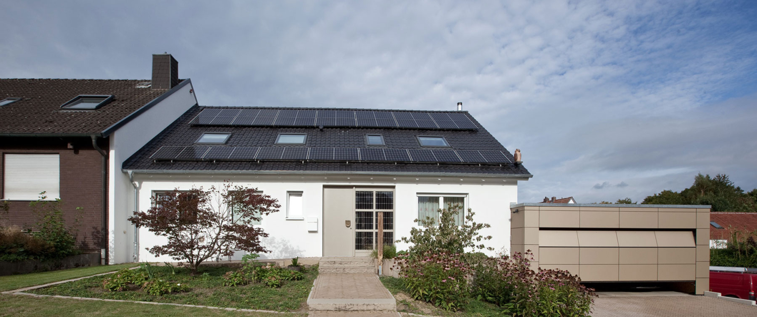 Blick auf das Haus von vorne